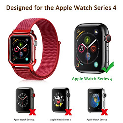 Avis Wewoo Montre simple en nylon Mode Bracelet avec cadre pour Apple la série 4 40mm Rouge