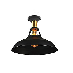 Stoex Lampe de Plafond Rétro Plafonnier en Fer Métallique Luminaire Plafonnier D'Intérieur Vintage E27 (Noir) Pour Chambre À Coucher, Restaurant