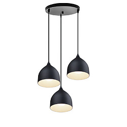 Stoex Suspension Luminaire Industrielle Métal 3 Lampes Lustre Plafonnier Style Cage Gé Suspension Luminaire Industrielle Métal 3 Lampes Lustre Plafonnier Style Cage Géométrique E27 Lampe de Plafond Vintage avec Support en Cercle, Noir