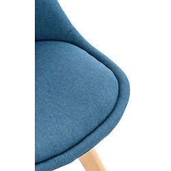 Decoshop26 Chaise de salle à manger x1 design scandinave en issu bleu et pieds en bois clair 10_0002291 pas cher