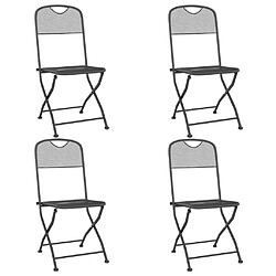 Maison Chic Lot de 4 Chaises pliables de jardin - Fauteuil d'extérieur Maille métallique Anthracite -MN31606