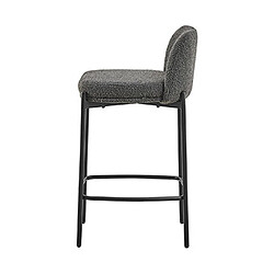 Acheter Mes Lot de 2 chaises de bar H65 cm en tissu bouclette gris foncé - ELSA