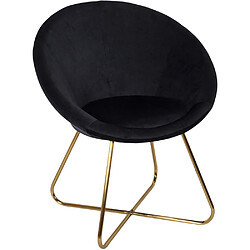 The Home Deco Factory Fauteuil en métal et velours Karl noir.