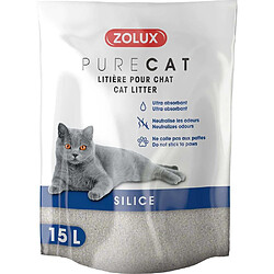 ZOLUX Litière silice nature Purecat 15 litres. Litière silice nature Purecat 15 litres