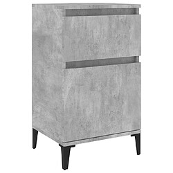 Maison Chic Table de chevet,Table de nuit,Table d'appoint pour salon gris béton 40x35x70 cm -MN52870