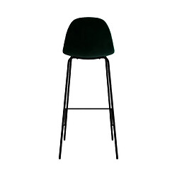 Acheter Rendez Vous Deco Chaise de bar Henrik en velours vert foncé 75 cm (lot de 2)