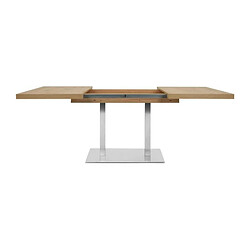 Acheter ORLANDO Table a manger a rallonge - Style contemporain - Décor chene artisan et alu - L 120-200 x P 80 x H 75 cm