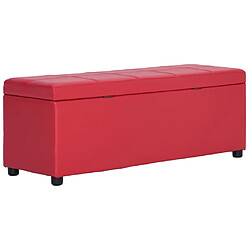 Avis vidaXL Banc avec compartiment de rangement 116 cm Rouge Similicuir