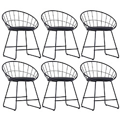 vidaXL Chaises à manger similicuir lot de 6 noir acier