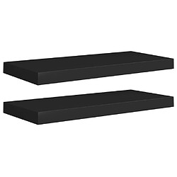 vidaXL Étagères murales flottantes 2 pcs noir 60x23,5x3,8 cm MDF