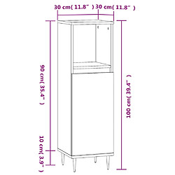 vidaXL Armoire de bain chêne fumé 30x30x100 cm bois d'ingénierie pas cher