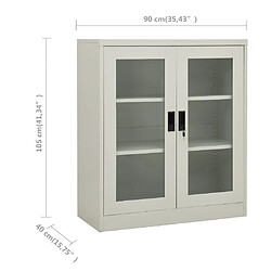 vidaXL Armoire de bureau Gris clair 90x40x105 cm Acier pas cher