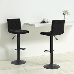 vidaXL Tabourets de bar lot de 2 Noir Velours 