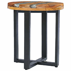 Avis Maison Chic Table basse,Table Console Table d'appoint, Table pour salon 40 x 45 cm Bois de teck massif et polyrésine -MN99517