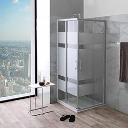 Kiamami Valentina CABINE DE DOUCHE CARRÉ 80X80 VERRE SÉRIGRAPHIÉ PROFILÉ BLANC | VENERE