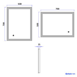 Acheter EMKE Miroir de salle de bain avec éclairage Miroir de salle de bain LED 70x50cm | Interrupteur Tactile, Anti-buée | Lumière Blanche Froide