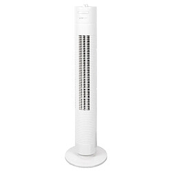 Ventilateur de la Tour Silencieuse Minuterie Oscillant 3 Vitesses 78cm, 35, Blanc, Clatronic, TVL 3770