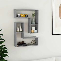 Maison Chic Lot de 2 Étagères murales,Étagère Rangement flottate Gris béton 50x15x50 cm Aggloméré -MN73644