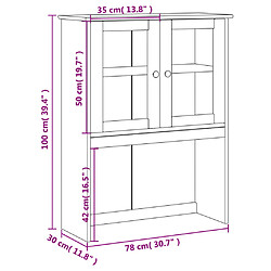 vidaXL Dessus de commode VIGO gris 78x30x100 cm bois massif de pin pas cher