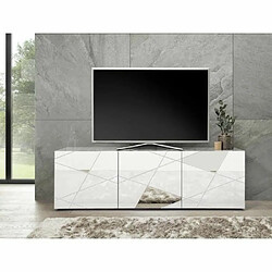 Avis Tbs Ensemble Sejour : Buffet 3P 181 cm + Meuble TV 181 cm - Victory - Blanc laqué