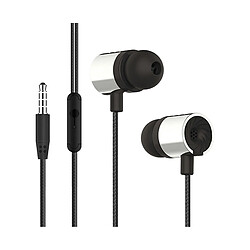 LUUCOZK Écouteurs intra-auriculaires filaires 3,5 mm ergonomiques compatibles HD pour appels et jeux pour la course à pied-Noir 