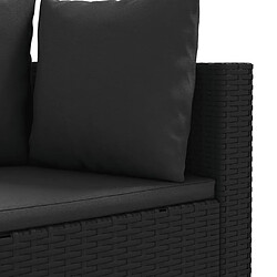 Acheter vidaXL Salon de jardin 5 pcs avec coussins noir résine tressée