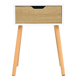 Avis Maison Chic Table de chevet,Table de nuit,Table d'appoint pour salon Blanc et chêne sonoma 40x40x56 cm Aggloméré -MN95525