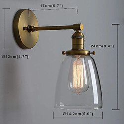 Acheter Universal Lampe style vin lampe murale vitrage ombrage Addison industriel mur chandelier E27 lampe d'intérieur