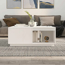 Avis Maison Chic Table basse,Table Console Table d'appoint, Table pour salon Blanc 100x101x40,5 cm Bois massif de pin -MN46590