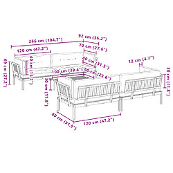 vidaXL Salon palette de jardin avec coussins 5pcs bois d'acacia massif pas cher