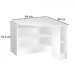 Avis Mpc Bureau d'angle blanc 94 x 74,2 x 94 cm (LxHxP)