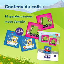 Trefl - Mémos Maxi Véhicules - Jeu de Mémoire Educatif pour Les Plus Jeunes, Trouver des Paires d'Images, de Gros Eléments et de Carton Epais, Jeu pour Les Enfants à partir de 2 Ans pas cher