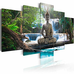 Paris Prix Tableau Imprimé Buddha & Waterfall 100 x 200 cm