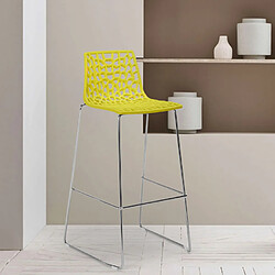 Tabouret de bar de cuisine Grand Soleil 74 cm design Spider Slitta, Couleur: Jaune