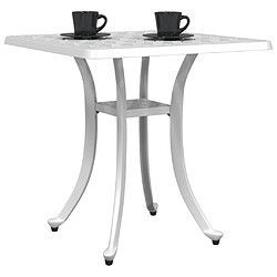 Avis vidaXL Table de jardin blanc 53x53x53 cm aluminium coulé