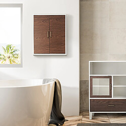 Avis Armoire de toilette placard mural de salle de bain en bois marron / blanc Tyler Teamson Home EHF-F0011