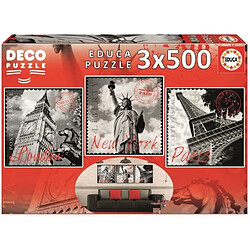 EDUCA - Puzzle 3X500 Grandes Villes