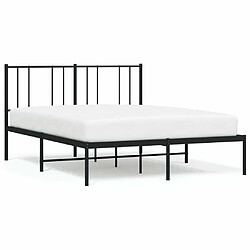 Maison Chic Lit adulte - Cadre de lit métal avec tête de lit,Structure du lit Contemporain pour chambre noir 135x190 cm -MN20022