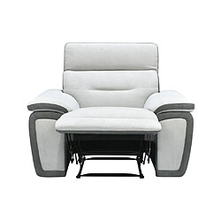 Acheter Vente-Unique Fauteuil relax en microfibre bicolore anthracite et gris clair PARUA