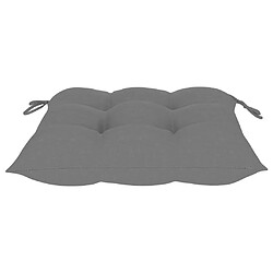 Maison Chic Lot de 4 Chaises de jardin,Fauteuil d'extérieur avec coussins gris Bois de teck massif -MN55931 pas cher