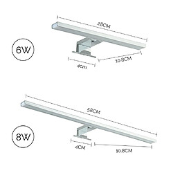 Universal Miroir miroir en acier inoxydable 16W miroir avant lumière LED de salle de bain salle de bain lumineux peinture simple miroir avant (lumière blanche chaude)