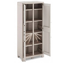 Keter Armoire de rangement polyvalente Gulliver Beige et marron 182 cm