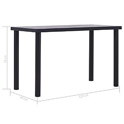 Acheter vidaXL Table de salle à manger Noir et gris béton 120x60x75 cm MDF