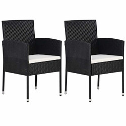 Avis Salle à dîner de jardin 3 pcs,Table et chaise à manger Résine tressée Noir -MN84324