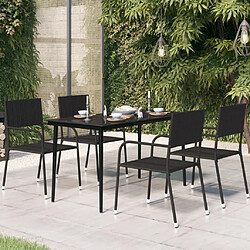 vidaXL Table à dîner de jardin Noir 140x70x74 cm Acier et verre