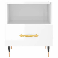 Avis vidaXL Table de chevet blanc brillant 40x35x47,5 cm bois d’ingénierie