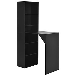 vidaXL Table de bar avec armoire Noir 115x59x200 cm 