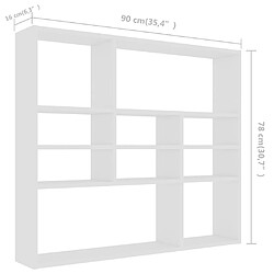 vidaXL Étagère murale Blanc 90x16x78 cm Bois d’ingénierie pas cher