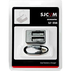 SJCAM sj-Char-sj7 ? Chargeur Double Original sJCAM Compatible avec Batteries du Type SJ7 Star, Couleur Noir 