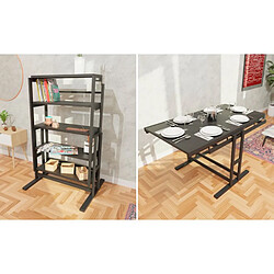 Blumie Etagère modulable (H133 x l80 x P68,5 cm) convertible en Table - style industriel